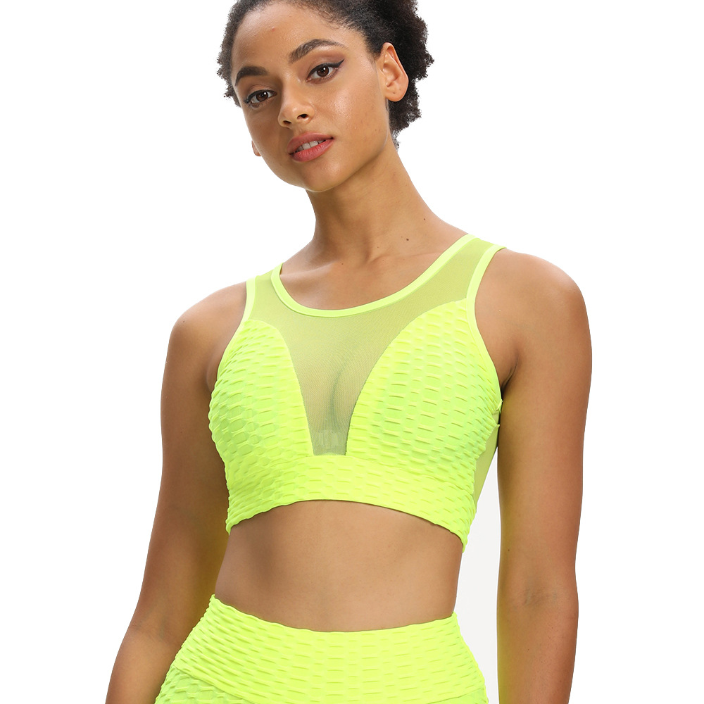 Title 2, Mesh Jacquard Sexy Beauty Back Gathered Yoga Vest