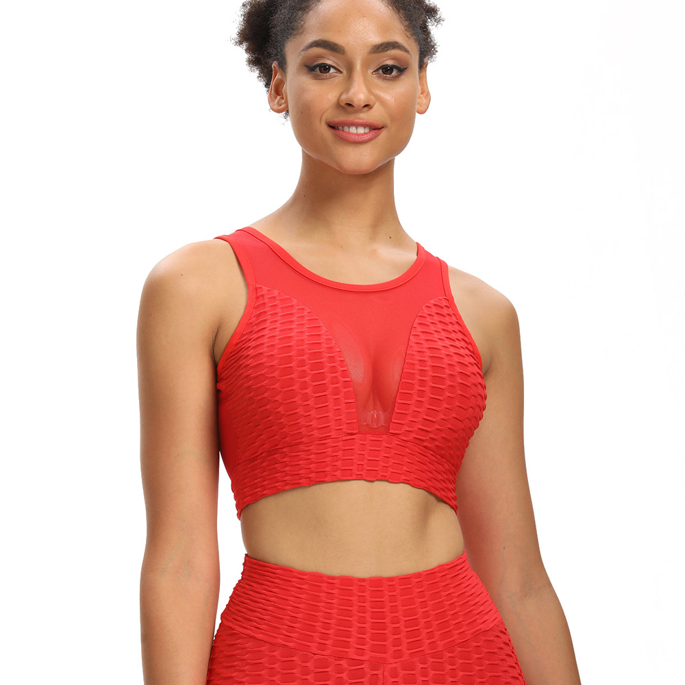 Title 4, Mesh Jacquard Sexy Beauty Back Gathered Yoga Vest