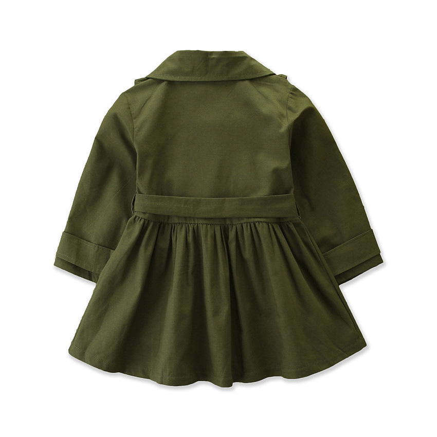 Girl's Mid-Length Turtleneck Windbreaker Coat
