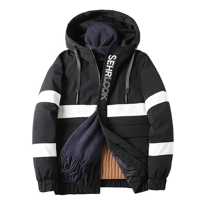 Men's Cotton-Padded Jacket Hooded Casual Jacket Thickened To Keep Warm