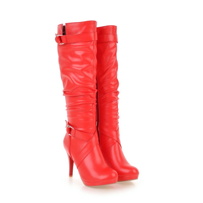 Fashionable And Simple High-Heeled Platform Stiletto Boots