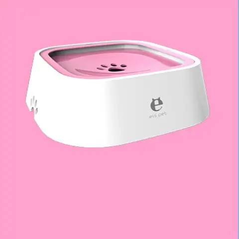 1.5L Cat Dog Water Bowl Carried Floating Bowl Anti-Overflow Slow Water Feeder
