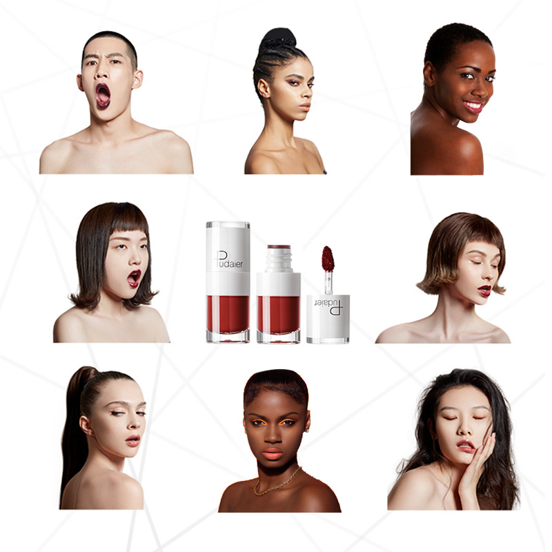 Small White Bottle Matte Lip Gloss Does Not Decolorize and Does Not Stick to Cup Lip Glaze