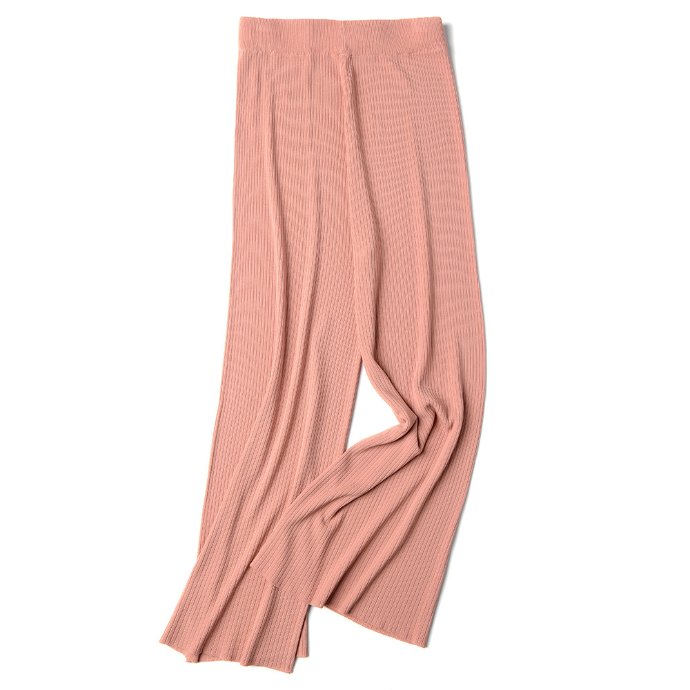 Title 3, Cropped Knitted Casual Pants With Korean Wide-l...