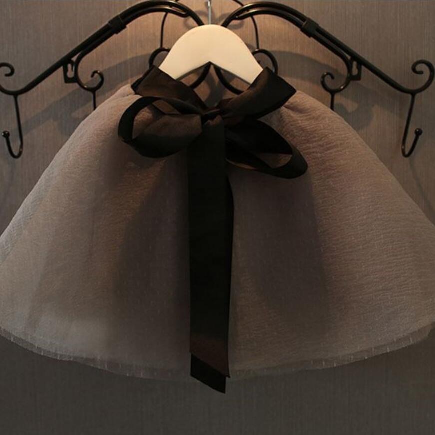 Girls' Short Sleeve And Gauze Skirt Suit