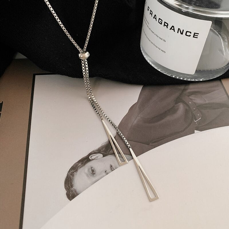 European and American Geometric Triangle Necklace Women's Simple Cold Wind Sweater Chain