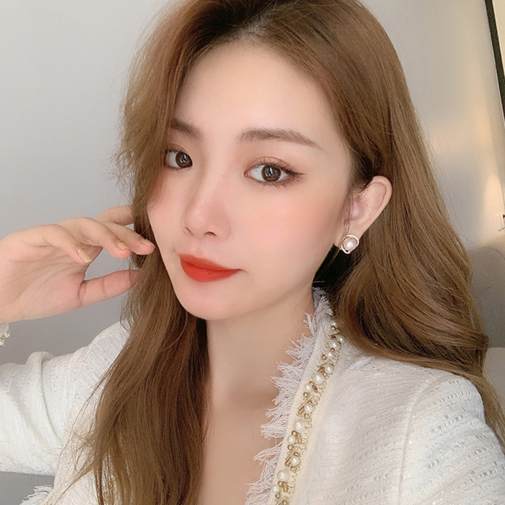 925 Silver Needle Retro Simple Pearl Earrings