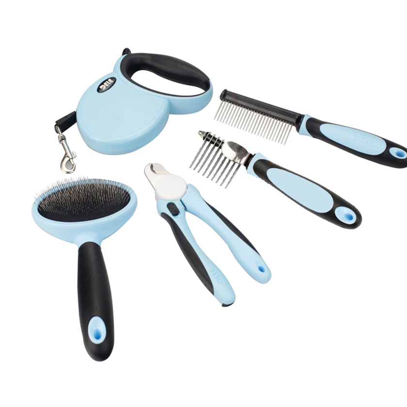 Pet Comb, Nail Scissors, Telescopic Traction Rope, Hair Removal And Hair Removal Brush Set