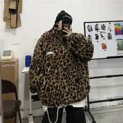 Loose Leopard Print Double-sided Trendy Reflective Jacket - Leopard - View 1