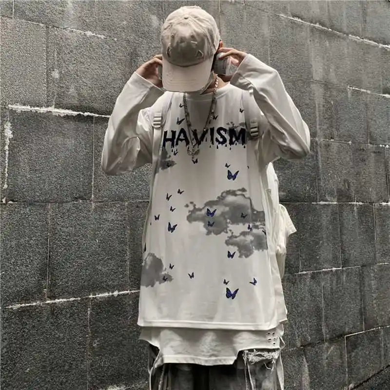 Long Sleeve Printed Loose Oversized t-Shirt