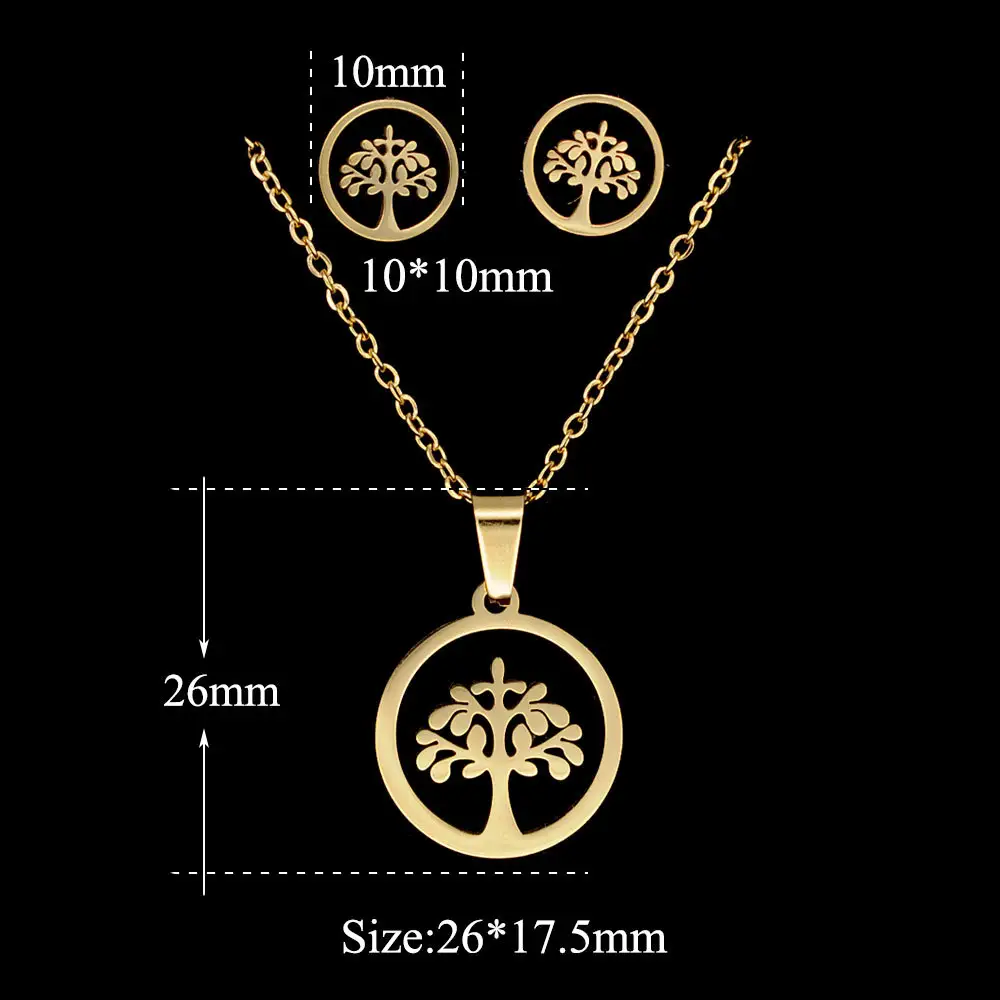 Stainless Steel Life Tree Set Diy Fashion Titanium Steel Jewelry