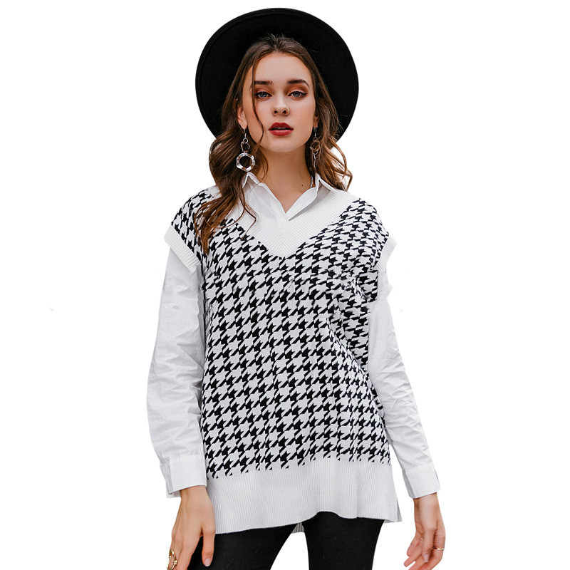 Title 7, Vest Knitted Sweater Loose Lazy Women Pullover ...