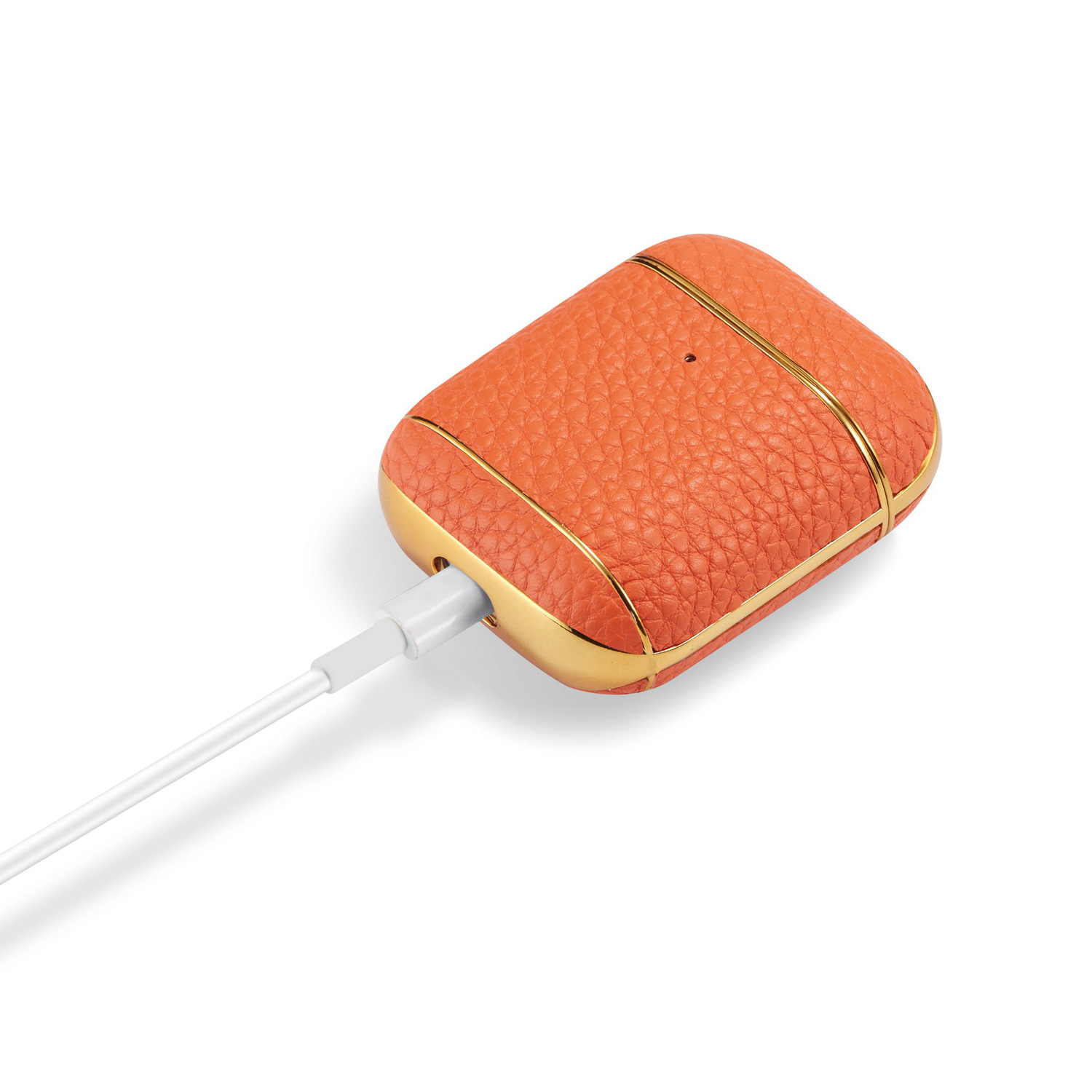 Leather Lychee Pattern Electroplating Headphone Case - Image 14