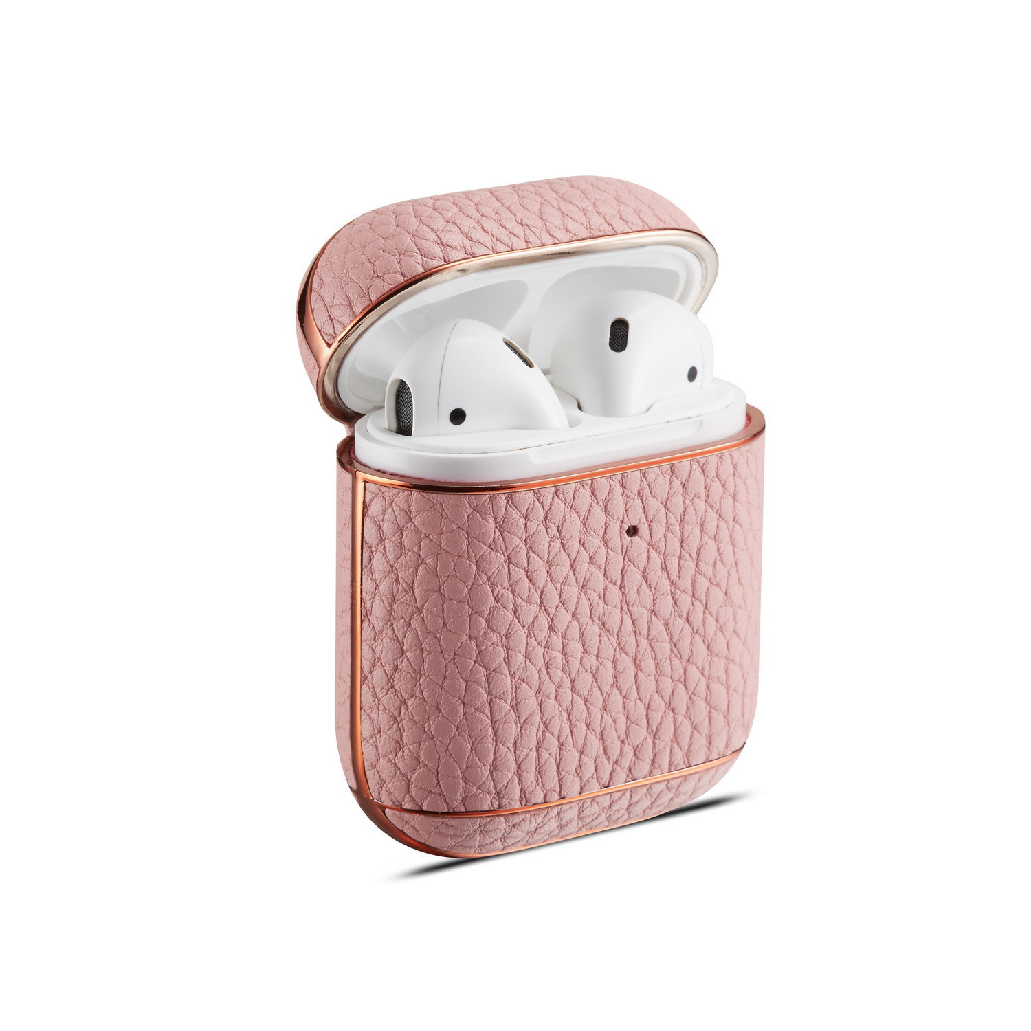 Leather Lychee Pattern Electroplating Headphone Case - Image 4