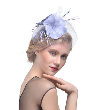 Title 2, Ladies Net Hairpin Feather Headdress Stage Hat