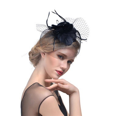 Title 6, Ladies Net Hairpin Feather Headdress Stage Hat