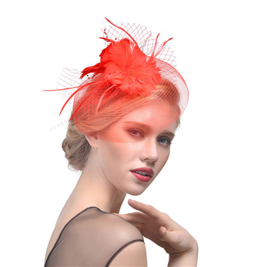 Title 8, Ladies Net Hairpin Feather Headdress Stage Hat