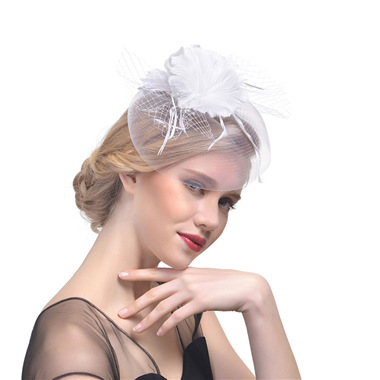 Title 7, Ladies Net Hairpin Feather Headdress Stage Hat