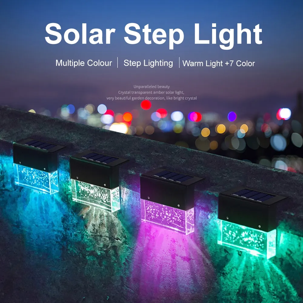 Waterproof New RGB LED Solar Light Step