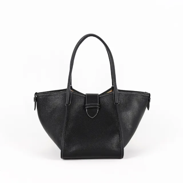 Ins Autumn Top Layer Leather Handbag Black - Shop at LoveMi