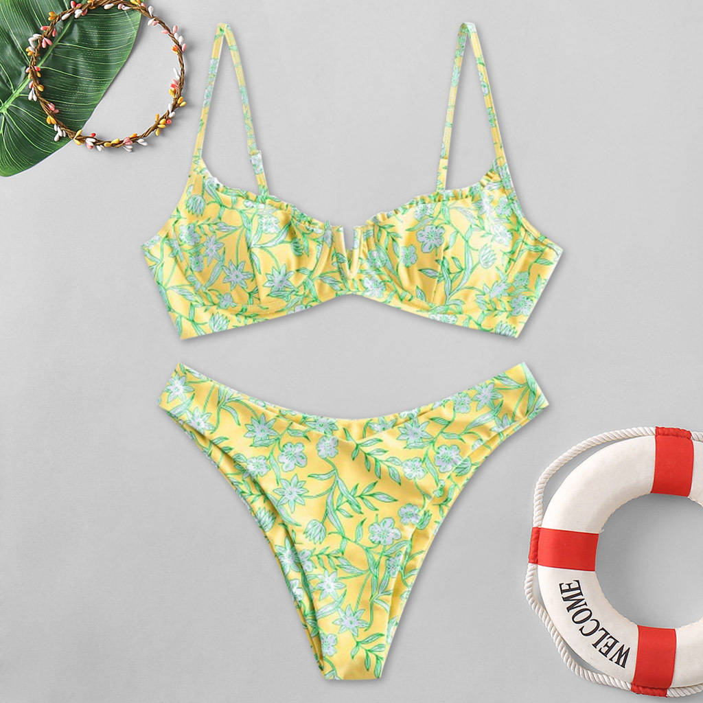 European and American Sexy Printed Split Bikini