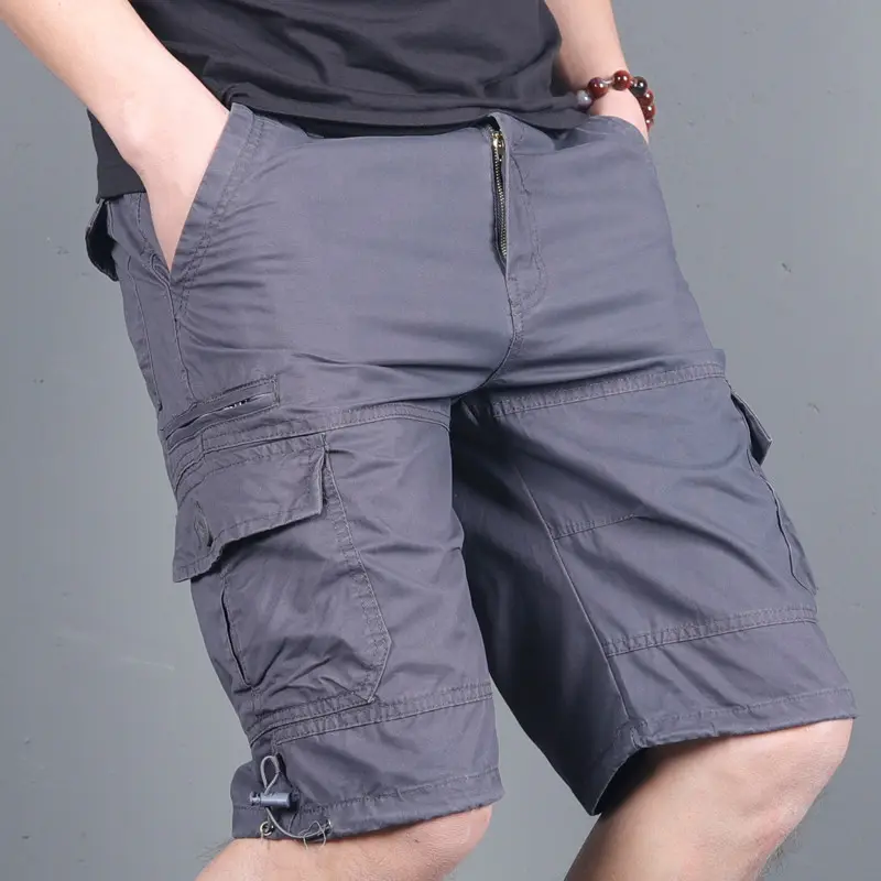 Multi-Pocket Cargo Shorts Small Zipper