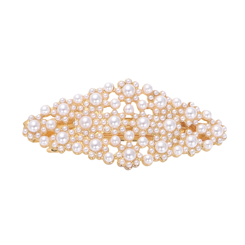 Title 4, Fashion Word Clip Alloy Inlaid Pearl Hairpin