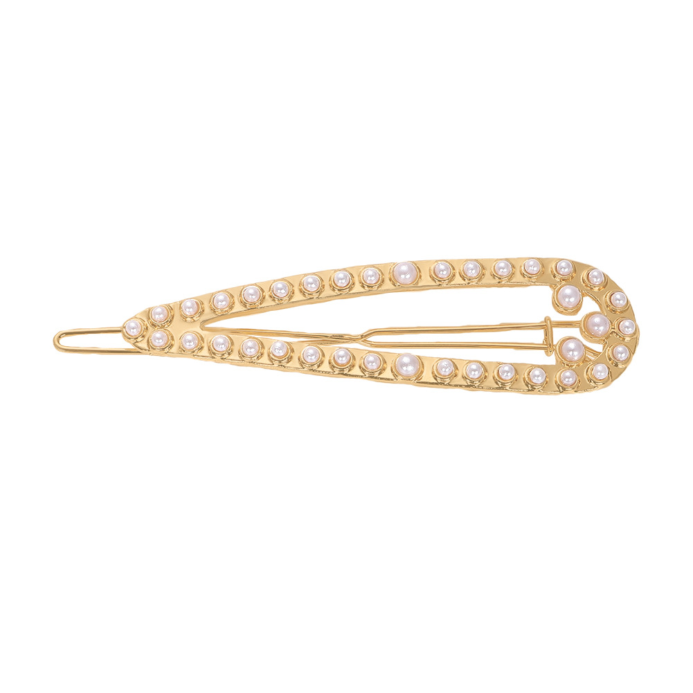 Title 2, Fashion Word Clip Alloy Inlaid Pearl Hairpin