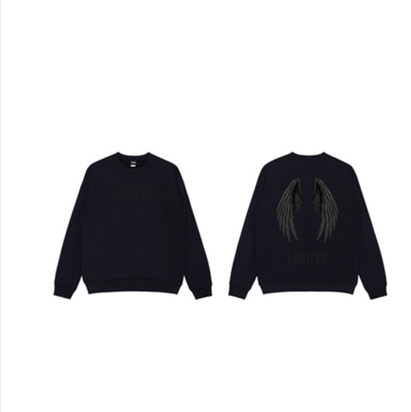 Devil Big Wings Print Loose Couple Long Sleeves