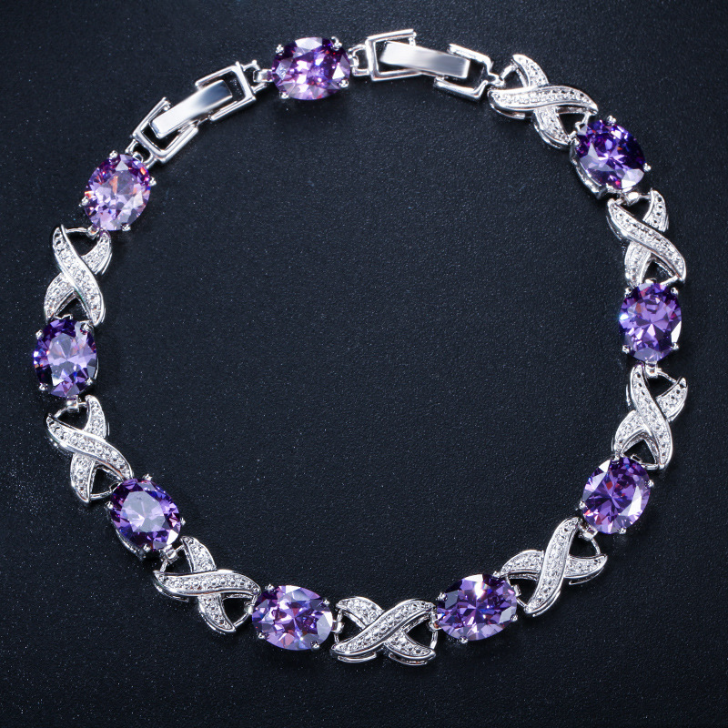 Korean Fashion Trend Bracelet High-Grade AAA Zircon Multi-Color Optional