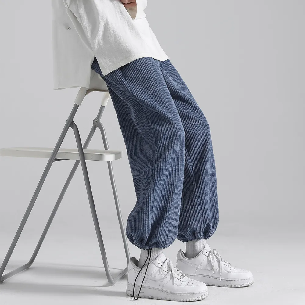 Drawstring Trousers Wide-Leg Straight-Leg Sports Sweatpants