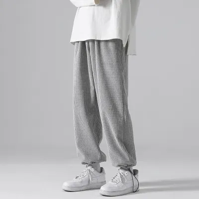 Drawstring Trousers Wide-Leg Straight-Leg Sports Sweatpants