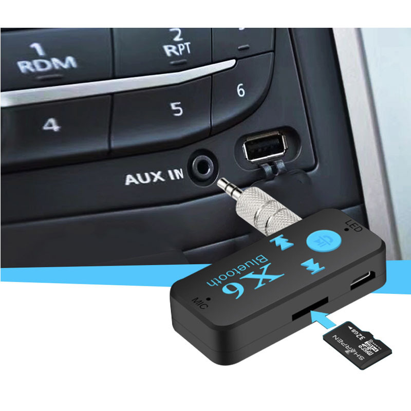 X6 Car Bluetooth Receiver Car Speaker Receiver TF Card Reader - Image 4