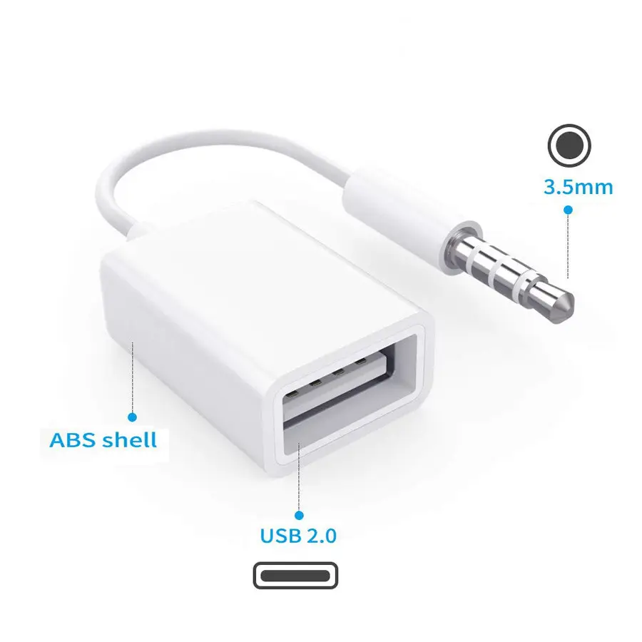 Car MP3 3.5mm Male AUX Audio Socket