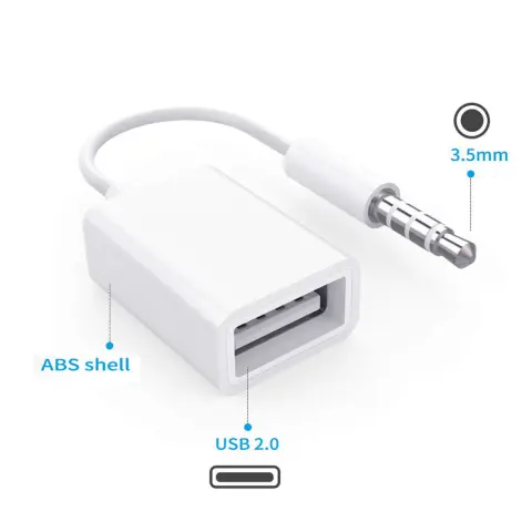 Car MP3 3.5mm Male AUX Audio Socket Jack