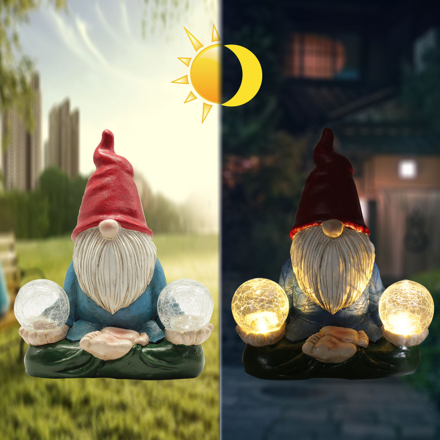 Solar LED Resin Ornaments Dwarf Doll Outdoor Statue Courtyard Gardening Decoration Artistic Figurine Micro Landscape Accessories — foto 6