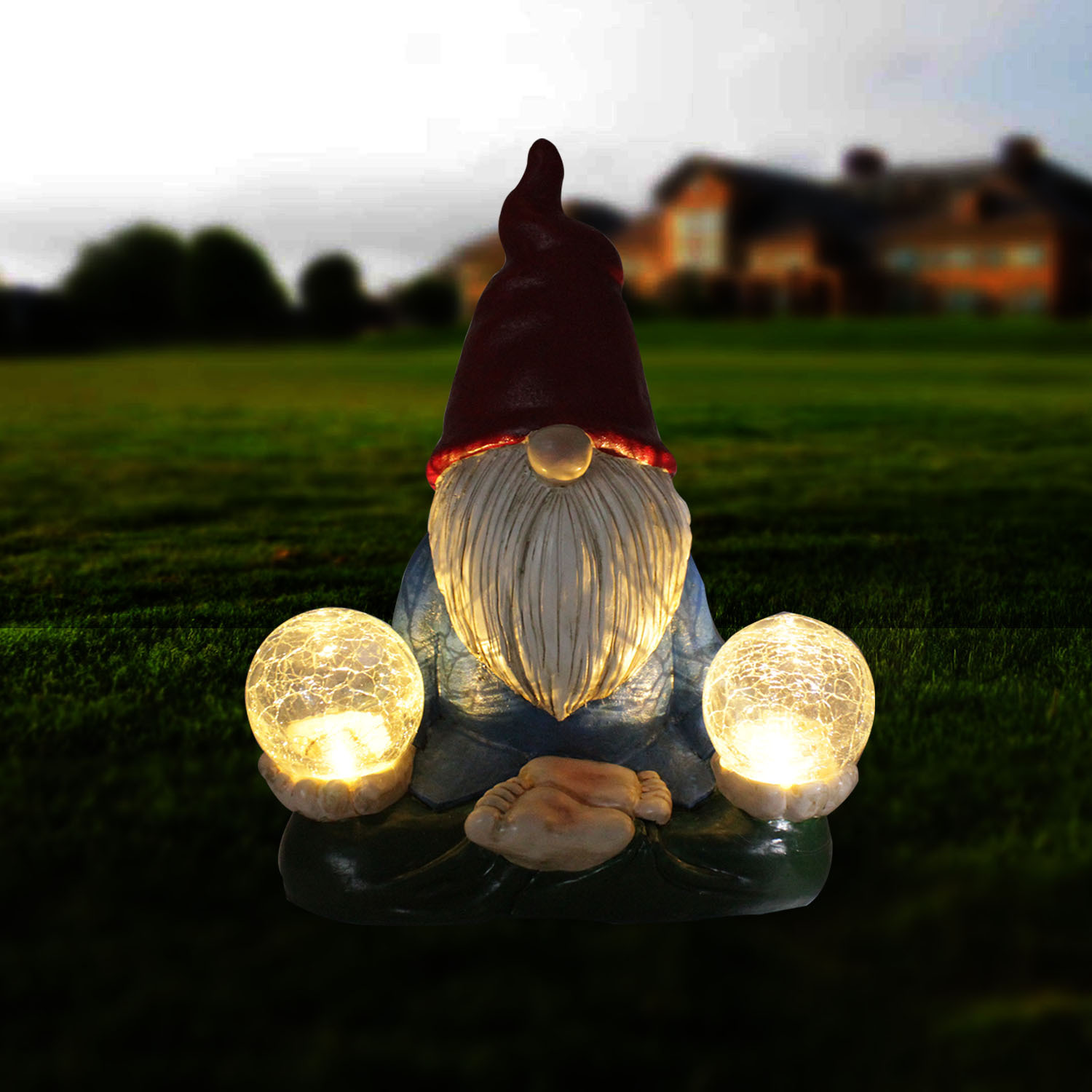 Solar LED Resin Ornaments Dwarf Doll Outdoor Statue Courtyard Gardening Decoration Artistic Figurine Micro Landscape Accessories — foto 3