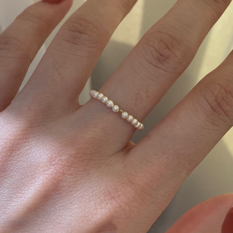 Fashion Simple And Slim Small Pearl Ring