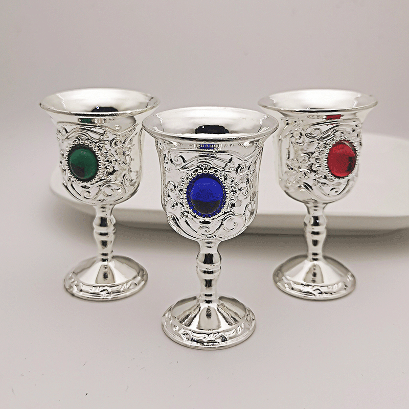Silver-Plated Wine Glass Craft Gift Silver Wine Creative Silver Wine Glass