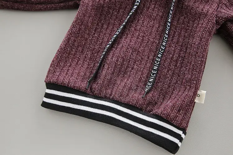 Baby Knitted Sweater Set Children's Solid Color Long Sleeve Two-Piece Set