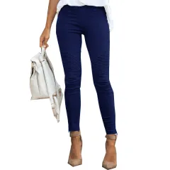 Slim pants pencil pants women's tights elastic - Navy Blue - View 1