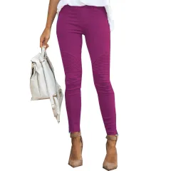 Slim pants pencil pants women's tights elastic - Purple - View 1