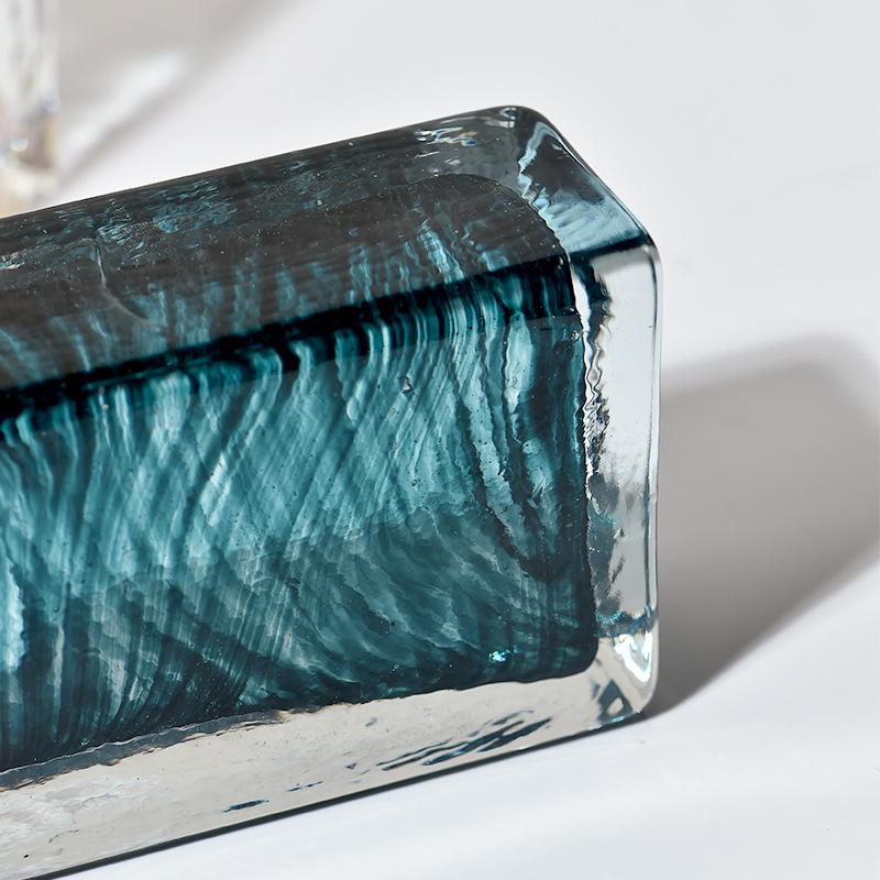 Modern minimalist glass ornaments desktop paperweight (blue)