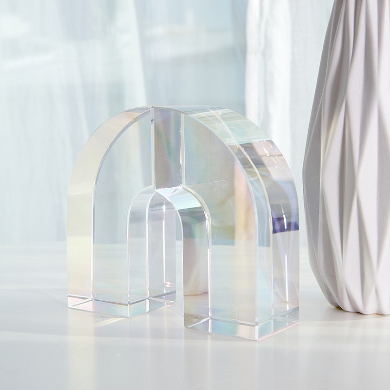 Glass Arch Crystal Bookends