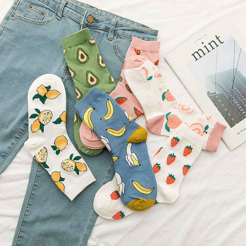 Title 4, Ladies Japanese Cute Fruit Cotton Socks