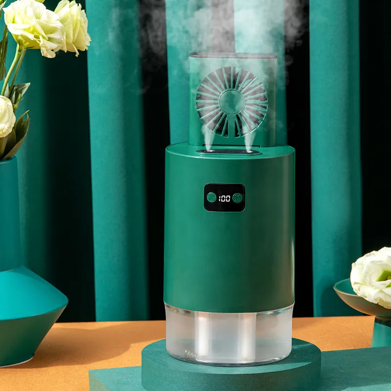 Lifting Fan Humidifier Office Bedroom Air Purifier USB Charging Kawaii Air Humidifier Dual Spray with Remote Control