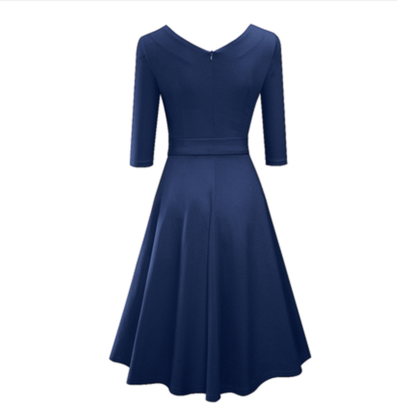 V-Neck A-Line Midi Dress, picture 4 of 8