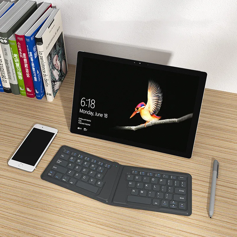 Compatible with Apple, Aerospace Folding Bluetooth Keyboard Ipad Tablet Phone Universal Office Keyboard – image 6