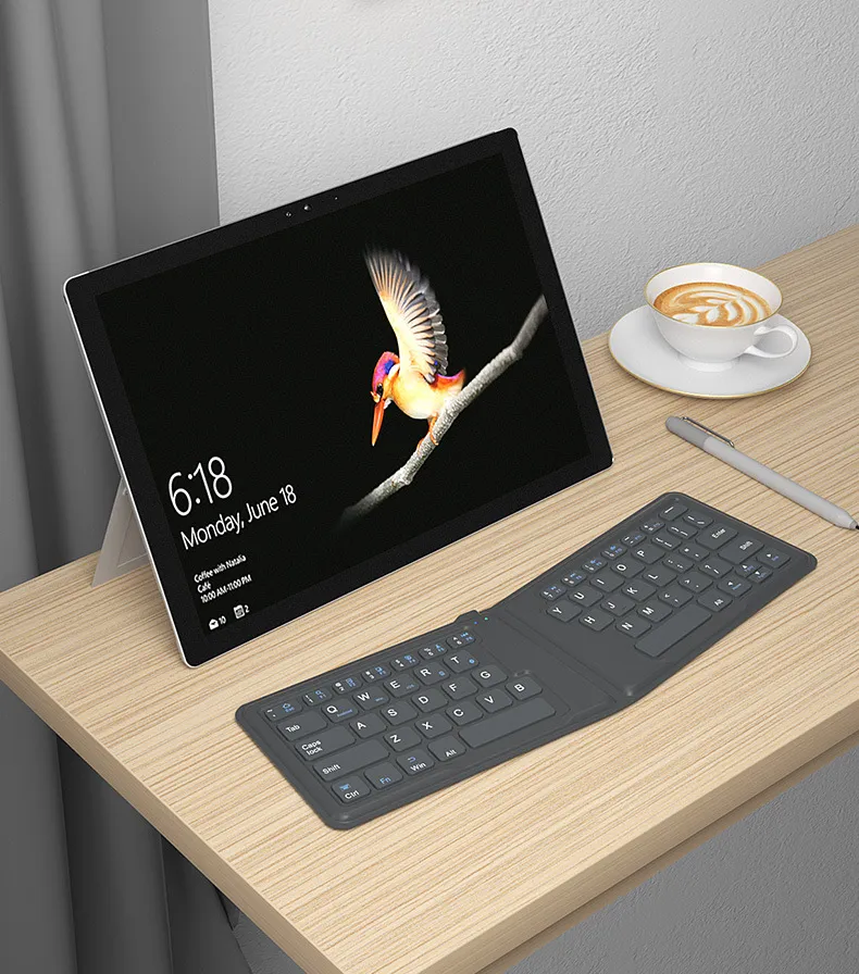 Compatible with Apple, Aerospace Folding Bluetooth Keyboard Ipad Tablet Phone Universal Office Keyboard – image 7
