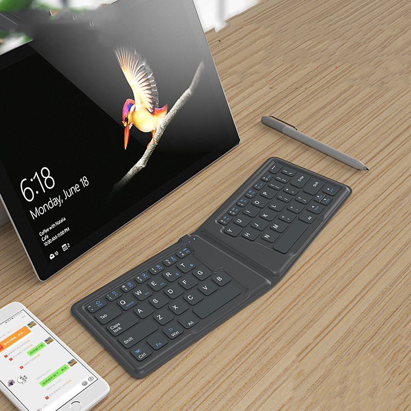Compatible with Apple, Aerospace Folding Bluetooth Keyboard Ipad Tablet Phone Universal Office Keyboard - Image 8